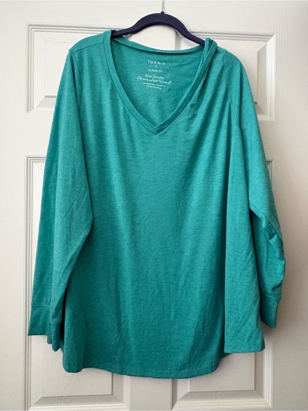 Torrid green rose pink girlfriend long sleeved tee Sz 3X
